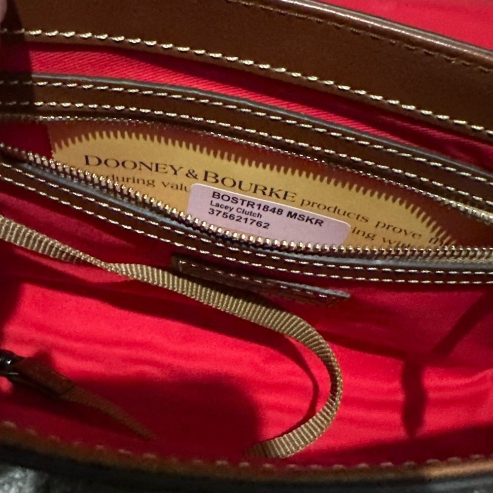 Dooney & Bourke Lacey Ostrich Brown Crossbody Bag Purse - Picture 6 of 11